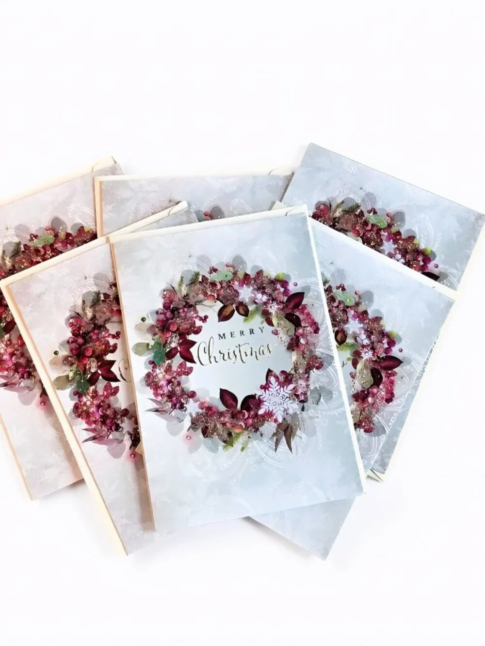 Leanin' Tree Christmas Cards Floral Wreath Merry Christmas Greeting Cards